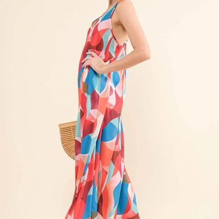 And the Why Printed Crisscross Back Cami Dress - MimiStylez