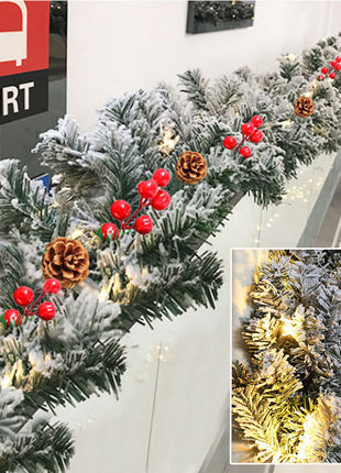 6FT, 9FT & 16FT Flocked Christmas Garland