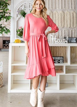 Reborn J Tie Front Ruffle Hem Dress - MimiStylez