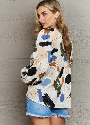 Hailey & Co Wishful Thinking Multi Colored Printed Blouse - MimiStylez