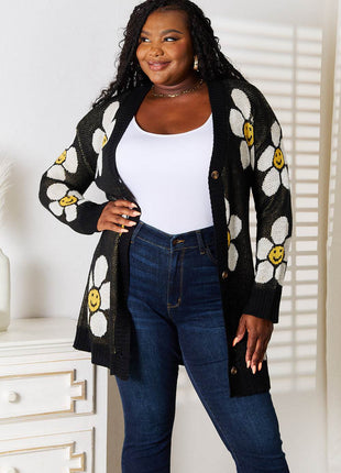 Floral Button Down Longline Cardigan - MimiStylez