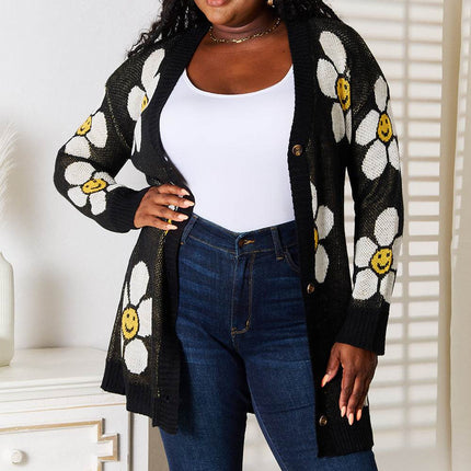 Floral Button Down Longline Cardigan - MimiStylez