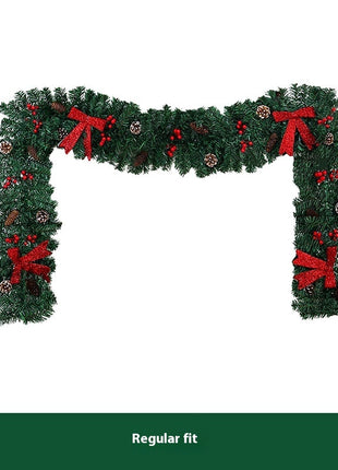 9FT Christmas Garland Pine Cone Bow Decorative Holiday Decoration