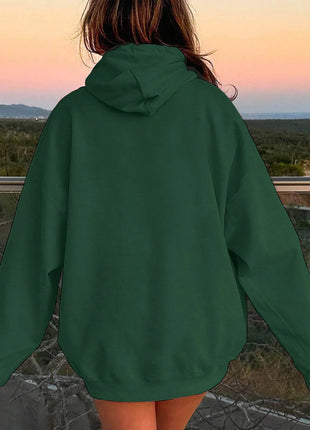 Drawstring Dropped Shoulder Hoodie - MimiStylez