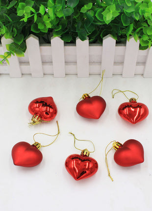 Christmas Decoration Peach Heart Painted Pendant