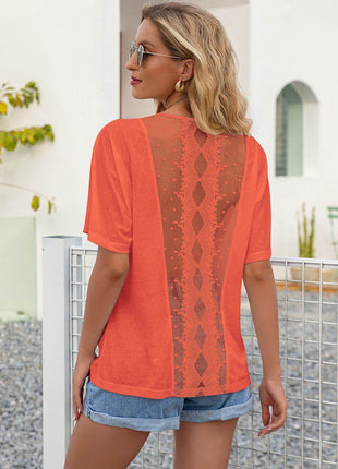 Round Neck Short Sleeve Top - MimiStylez