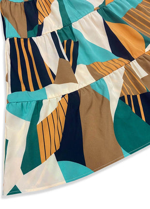 Printed Mock Neck Mini Dress - MimiStylez