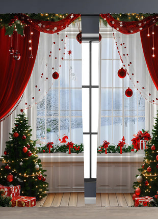 2PCs Christmas Curtain 3D Printing