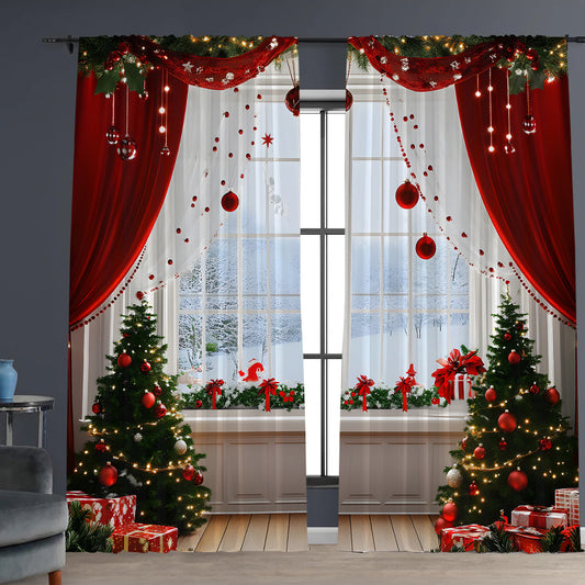 2PCs Christmas Curtain 3D Printing