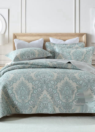Bedspread Reversible Pure Cotton Dense Printed Quilted Three-piece Set