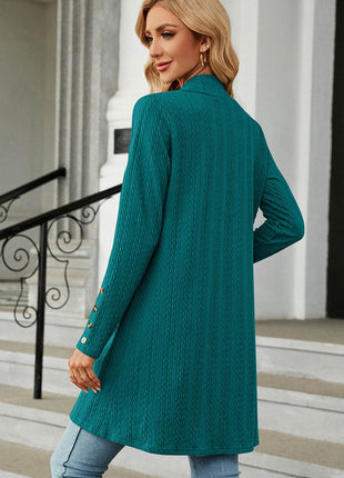 Open Front Long Sleeve Cardigan - MimiStylez