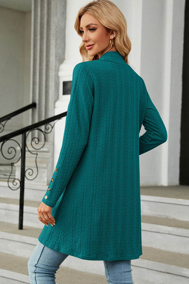 Open Front Long Sleeve Cardigan - MimiStylez