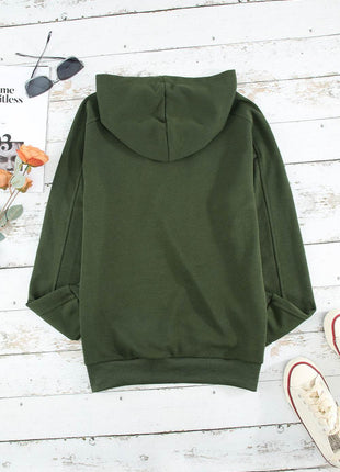 Lace-Up Dropped Shoulder Hoodie - MimiStylez