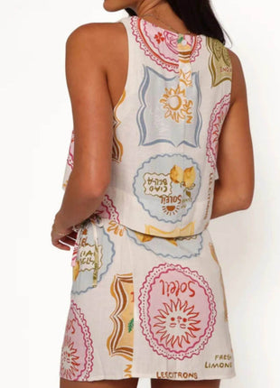 Printed Tank and Skort Two-Piece Set - MimiStylez