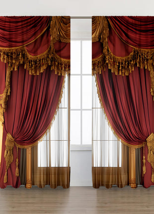 2PCs European Curtain Christmas Series