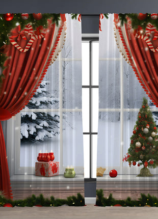 2PCs Christmas Curtain 3D Printing