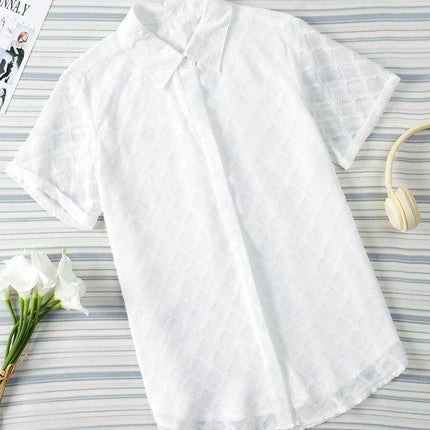 Button Up Short Sleeve Shirt - MimiStylez