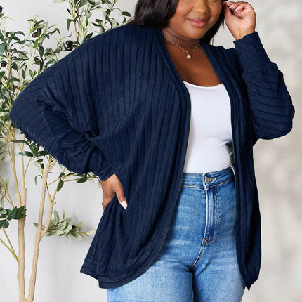 Basic Bae Full Size Ribbed Cocoon Cardigan - MimiStylez