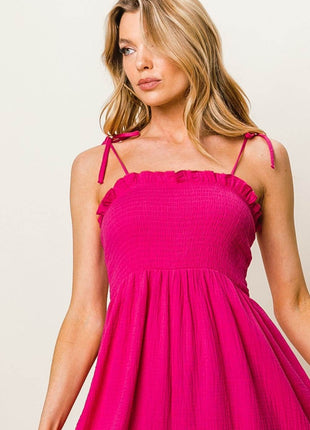 BiBi Texture Smocked Sleeveless Jumpsuit - MimiStylez