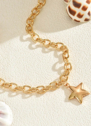 18K Gold-Plated Star Pendant Chain Necklace - MimiStylez