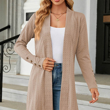 Open Front Long Sleeve Cardigan - MimiStylez