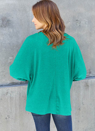 Double Take Full Size Round Neck Long Sleeve T-Shirt - MimiStylez