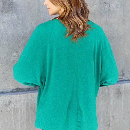 Double Take Full Size Round Neck Long Sleeve T-Shirt - MimiStylez
