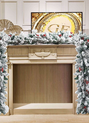 6FT, 9FT & 16FT Flocked Christmas Garland