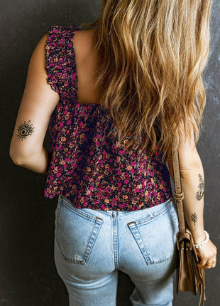 Printed Square Neck Tank - MimiStylez