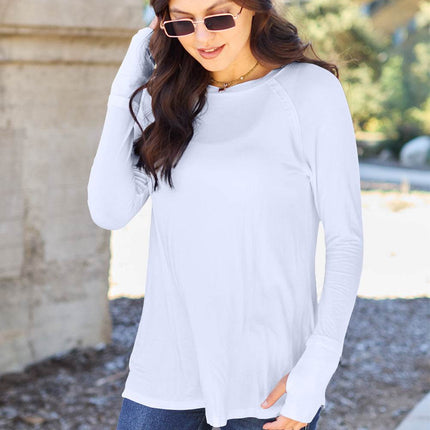 Basic Bae Full Size Round Neck Long Sleeve T-Shirt - MimiStylez