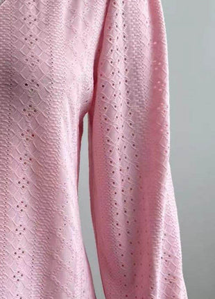 Eyelet V-Neck Flounce Sleeve Blouse - MimiStylez