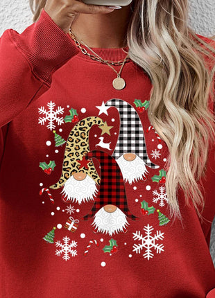 Faceless Gnomes Graphic Drop Shoulder Sweatshirt - MimiStylez