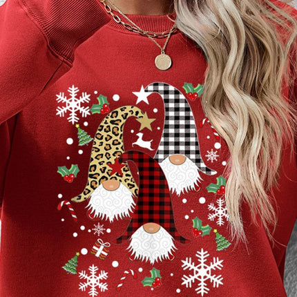 Faceless Gnomes Graphic Drop Shoulder Sweatshirt - MimiStylez