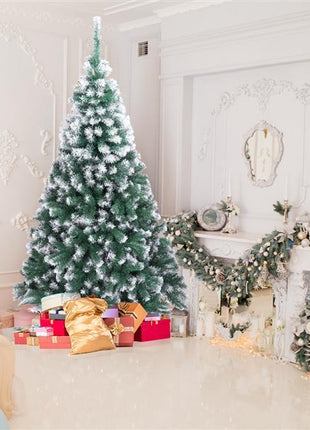 7FT Green Frosted Tip Christmas Tree 870 Branch Tips Unlit