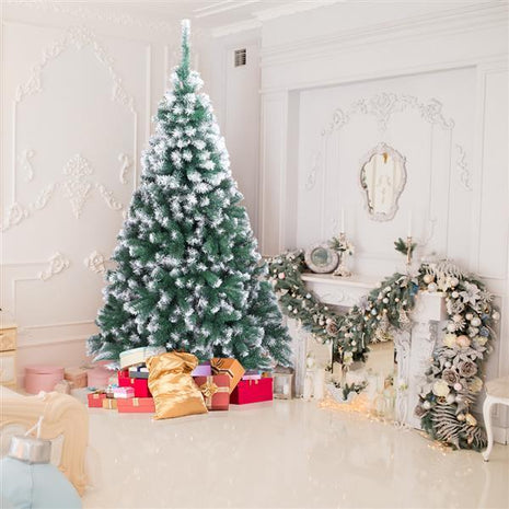7FT Green Frosted Tip Christmas Tree 870 Branch Tips Unlit