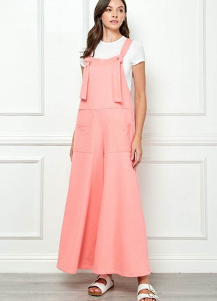 Veveret Wide Strap French Terry Overalls - MimiStylez