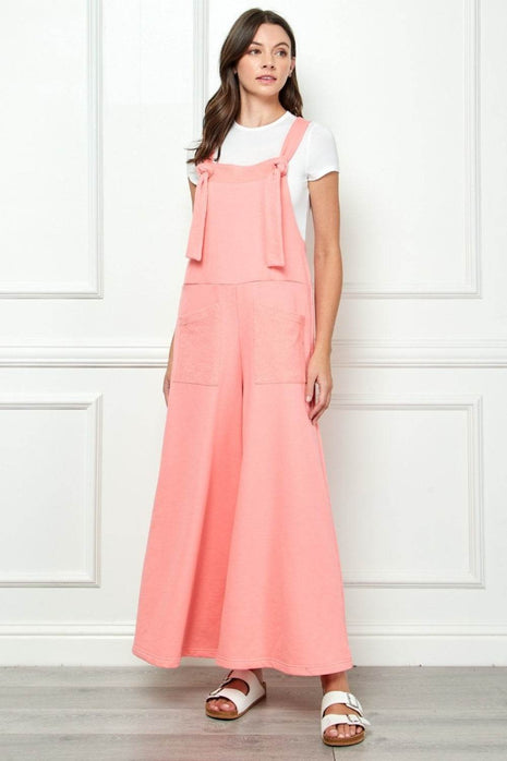 Veveret Wide Strap French Terry Overalls - MimiStylez
