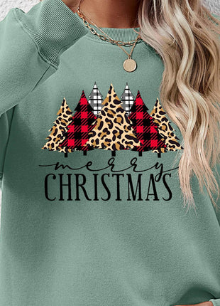 MERRY CHRISTMAS Round Neck Long Sleeve Sweatshirt - MimiStylez