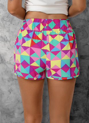 Color Block Elastic Waist Shorts - MimiStylez