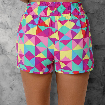 Color Block Elastic Waist Shorts - MimiStylez