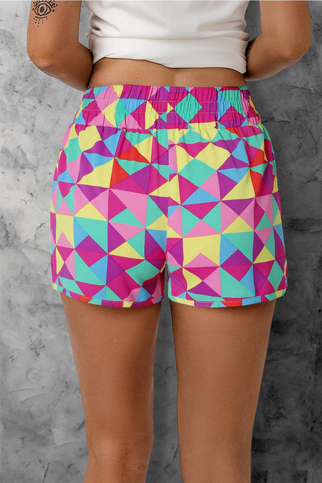 Color Block Elastic Waist Shorts - MimiStylez