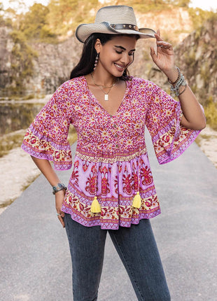 Tie Neck Babydoll Top - MimiStylez