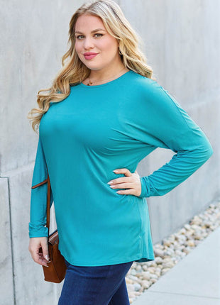 Basic Bae Full Size Round Neck Dropped Shoulder T-Shirt - MimiStylez