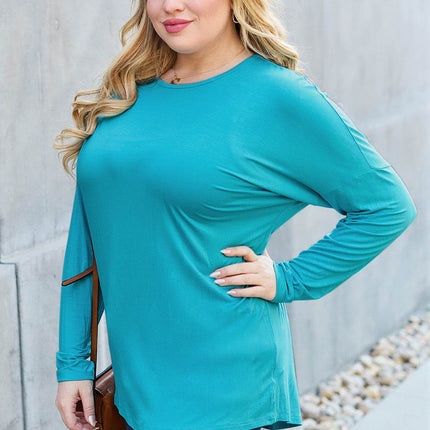 Basic Bae Full Size Round Neck Dropped Shoulder T-Shirt - MimiStylez