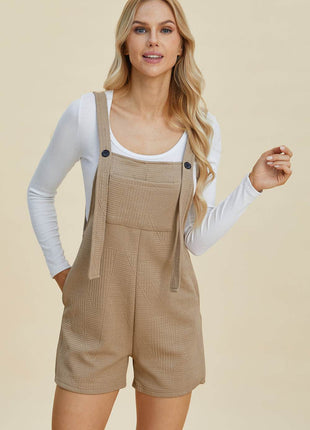 Double Take Full Size Texture Sleeveless Romper - MimiStylez