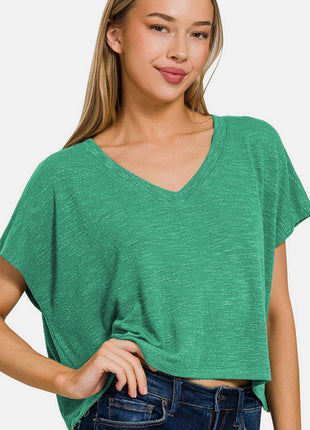 Zenana V-Neck Short Sleeve T-Shirt - MimiStylez