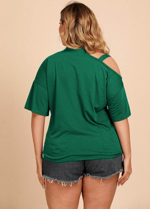 Plus Size Tied Cold-Shoulder Tee Shirt - MimiStylez