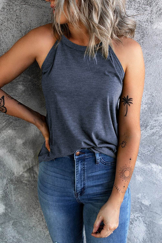 Curved Hem Grecian Tank Top - MimiStylez