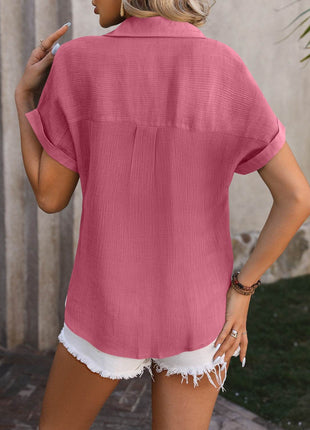 Button Up Short Sleeve Shirt - MimiStylez