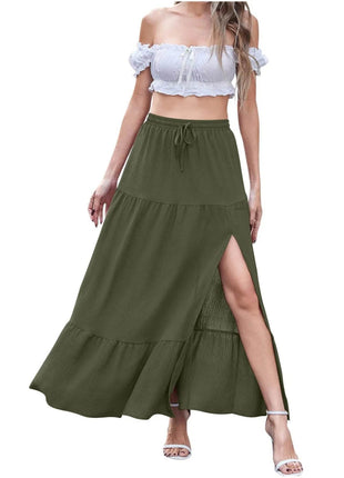Full Size Slit Maxi Skirt Plus Size - MimiStylez